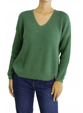 Maglia tinta unita con scollo a V